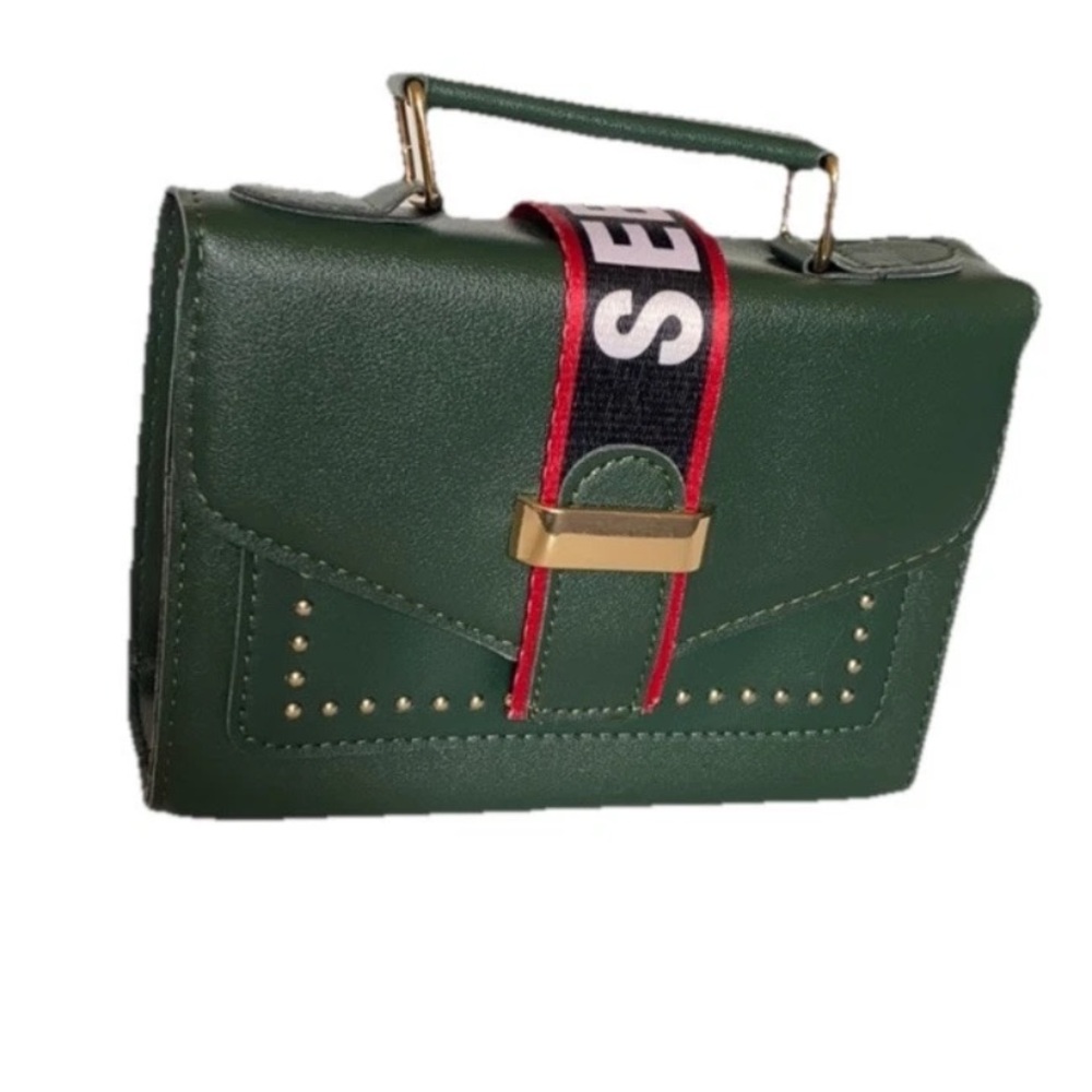 Green Women's Crossbody Bag with Top Handle